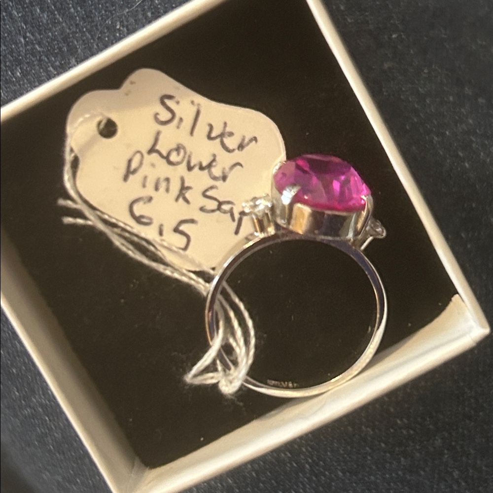 Sterling Silver Ring with Pink Sapphire